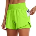 thumbnail image 1 of MIXUE Shorts For Women Summer Solid Color Elastic High Waist With Pockets Athletic Gym Workout Yoga Shorts Holiday Wear,Green,S, 1 of 5