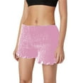thumbnail image 1 of MIXUE Shorts For Women Summer Solid Color Elastic Ruffle Sexy Casual Comfortable Shorts Workwear,Pink,S, 1 of 9