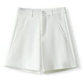 thumbnail image 1 of MIXUE Shorts For Women Summer Solid Color High Waist A Line Wide Leg Casual Fashion Shorts Beachwear,White,XL, 1 of 9