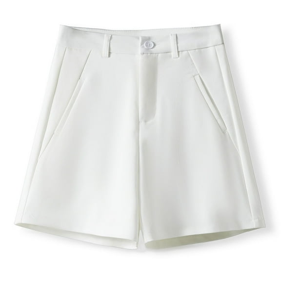 MIXUE Shorts For Women Summer Solid Color High Waist A Line Wide Leg Casual Fashion Shorts Beachwear,White,XL