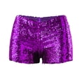 thumbnail image 1 of MIXUE Shorts For Women Summer Solid Color Sequins Mini Womens Shorts Beachwear,Purple,S, 1 of 3