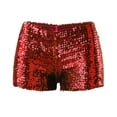 thumbnail image 1 of MIXUE Shorts For Women Summer Solid Color Sequins Mini Womens Shorts Outwear,Red,M, 1 of 3