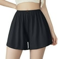 thumbnail image 1 of MIXUE Shorts For Women Summer Solid Color Silk Stain Pajama Bottoms Pockets Sleep Soft Womens Shorts Beachwear,Black,XXL, 1 of 4