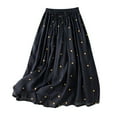 thumbnail image 1 of MIXUE Skirts For Women Summer Cotton Linen Solid Color Elastic Waist Drawstring Slim Pleated Retro Maxi Skirt Outwear,Blue,M, 1 of 6