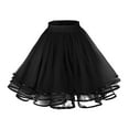 thumbnail image 1 of MIXUE Skirts For Women Summer Mesh Solid Color Elastic High Waist A Line Mini Tennis Skirt Beachwear,Black,One Size, 1 of 4