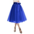 thumbnail image 1 of MIXUE Skirts For Women Summer Mesh Solid Color Elastic High Waist A Line Ruffled Tutu Skirt Beachwear,Blue,One Size, 1 of 8