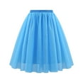 thumbnail image 1 of MIXUE Skirts For Women Summer Mesh Solid Color Pleated Elastic High Waist A Line Mini Tennis Skirt Beachwear,Blue,XXL, 1 of 2