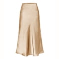 thumbnail image 1 of MIXUE Skirts For Women Summer Satin Solid Color Elastic High Waist Bodycon Maxi Skirt Sportswear,Yellow,L, 1 of 2