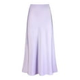 thumbnail image 1 of MIXUE Skirts For Women Summer Satin Solid Color Elastic High Waist Elegant Maxi Skirt Outwear,Purple,M, 1 of 2