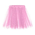 thumbnail image 1 of MIXUE Skirts For Women Summer Sequins Solid Color Mesh Elastic Waist Princess Fashion Tutu Mini Skirt Daily-Wear,Pink,One Size, 1 of 7