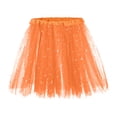 thumbnail image 1 of MIXUE Skirts For Women Summer Sequins Solid Color Mesh Elastic Waist Princess Fashion Tutu Mini Skirt Outwear,Orange,One Size, 1 of 8