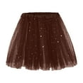 thumbnail image 1 of MIXUE Skirts For Women Summer Sequins Solid Color Mesh Elastic Waist Princess Fashion Tutu Mini Skirt Streetwear,Brown,One Size, 1 of 8