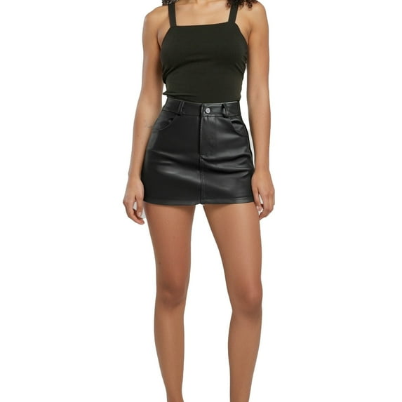 MIXUE Skirts For Women Summer Solid Color A Line With Pockets Casual Bodycon Party Nightclubs Mini Skirt Holiday Wear,Black,XS