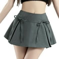 thumbnail image 1 of MIXUE Skirts For Women Summer Solid Color Bow Low Waist Mini Tennis Skirt Activewear,Gray,XL, 1 of 5