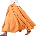 thumbnail image 1 of MIXUE Skirts For Women Summer Solid Color Elastic High Waist A Line Casual Boho Maxi Skirt Beachwear,White,S, 1 of 7