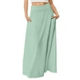 thumbnail image 1 of MIXUE Skirts For Women Summer Solid Color Elastic High Waist Casual Maxi Skirt Daily-Wear,Green,L, 1 of 5