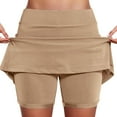 thumbnail image 1 of MIXUE Skirts For Women Summer Solid Color Elastic High Waist Casual Sports A Line Mini Tennis Skirt Outwear,Brown,XXXXXXL, 1 of 5
