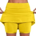 thumbnail image 1 of MIXUE Skirts For Women Summer Solid Color Elastic High Waist Casual Yoga Sports Mini Tennis Skirt Outwear,Yellow,L, 1 of 7