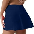 thumbnail image 1 of MIXUE Skirts For Women Summer Solid Color Elastic High Waist Pockets Fitness Yoga Athletic Mini Tennis Skirt Streetwear,Blue,XS, 1 of 5