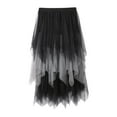 thumbnail image 1 of MIXUE Skirts For Women Summer Solid Color Elastic High Waist Ruffled A Line Wedding Tutu Maxi Skirt Beachwear,Black,L, 1 of 7
