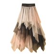 thumbnail image 1 of MIXUE Skirts For Women Summer Solid Color Elastic High Waist Ruffled A Line Wedding Tutu Maxi Skirt Streetwear,Blue,L, 1 of 2