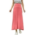 thumbnail image 1 of MIXUE Skirts For Women Summer Solid Color Elastic Waist Loose Maxi Skirt Holiday Wear,Red,XL, 1 of 5