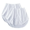 thumbnail image 1 of MIXUE Skirts For Women Summer Solid Color Elastic Waist Ruffled 2Pc Mini Skirt Outwear,White,XL, 1 of 9