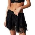thumbnail image 1 of MIXUE Skirts For Women Summer Solid Color Floral Lace Elastic High Waist Ruffled Ballet Mini Skirt Outwear,Black,M, 1 of 9