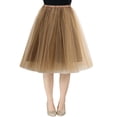 thumbnail image 1 of MIXUE Skirts For Women Summer Solid Color Mesh High Waist Layered Party Casual Beach Skirt Activewear,Brown,M, 1 of 6
