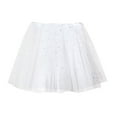 thumbnail image 1 of MIXUE Skirts For Women Summer Solid Color Mesh Sequins Elastic High Waist A Line Mini Skirt Streetwear,White,One Size, 1 of 2