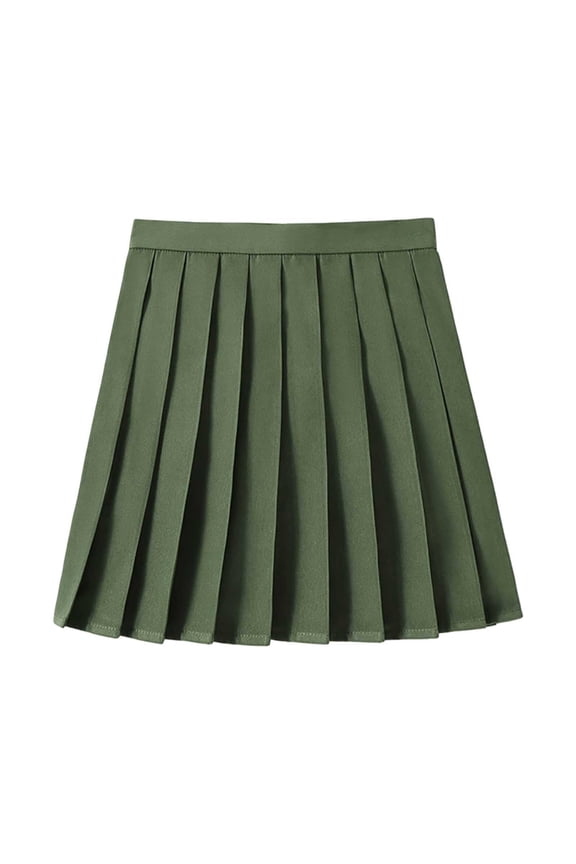 Skirts For Women Summer Solid Color Pleated A Line Party Casual Dance Mini Tennis Skirt Sportswear,Green,XS