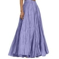 thumbnail image 1 of MIXUE Skirts For Women Summer Solid Color Pleated Elastic High Waist A Line Elegant Maxi Skirt Holiday-Wear,Purple,XL, 1 of 5
