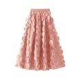 thumbnail image 1 of MIXUE Skirts For Women Summer Solid Color Polka Dots Embroidery Elastic High Waist Elegant Party Wedding A Line Maxi Skirt Beachwear,Pink,One Size, 1 of 3