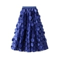 thumbnail image 1 of MIXUE Skirts For Women Summer Solid Color Polka Dots Embroidery Elastic High Waist Elegant Party Wedding A Line Maxi Skirt Outwear,Blue,One Size, 1 of 3