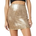 thumbnail image 1 of MIXUE Skirts For Women Summer Solid Color Sparkly High Waist Sexy Dressy Party Mini Bodycon Skirt Clubwear Sportwear,Gold,XXL, 1 of 6