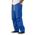 thumbnail image 1 of MIXUE Sweatpants for Men Solid Color Spring Summer Fashion Retro Sports Casual Loose Straight Trousers Daily-Wear,Blue,XXXL, 1 of 8