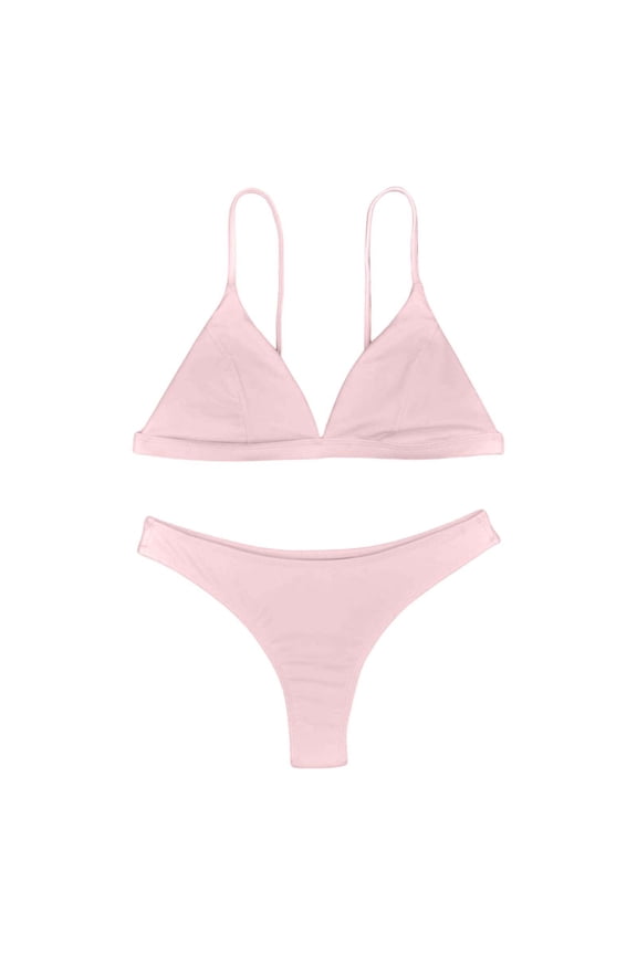 Swim Suits for Women Solid Color Sexy Bikini Sets for Women Split Swimwears Activewear,Pink,XL