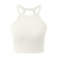 thumbnail image 1 of MIXUE Tank Top for Women Summer Solid Color Round Neck Sleeveless Fashion Soft Stretchy Comfortable Casual Camisole Vest Womens Tank Tops Activewear,White,M, 1 of 7