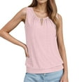 thumbnail image 1 of MIXUE Tank Top for Women Summer Solid Color Fashion Casual Court Lock Round Neck Sleeveless Camisole Vest Beachwear,Pink,XXL, 1 of 8