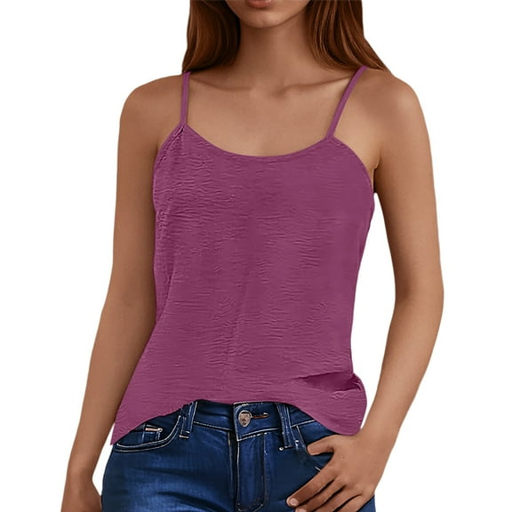 MIXUE Tank Top for Women Summer Solid Color Ice Silk Backless Loose Suspender Camisole Vest Outwear,Red,XXL