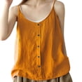 thumbnail image 1 of MIXUE Tank Top for Women Summer Solid Color Linen Button Down Vintage Camisole Vest Sportwear,Yellow,XXL, 1 of 8