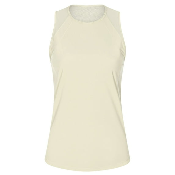 MIXUE Tank Top for Women Summer Solid Color Round Neck Sleeveless Casual Soft Basic Camisole Vest Womens Tank Tops Activewear,Yellow,XXL