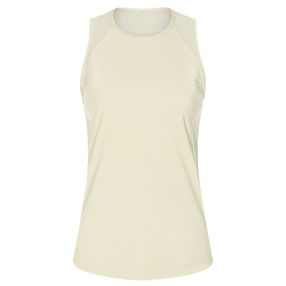 MIXUE Tank Top for Women Summer Solid Color Round Neck Sleeveless Casual Soft Basic Camisole Vest Womens Tank Tops Beachwear,Yellow,S