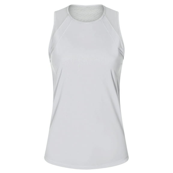 MIXUE Tank Top for Women Summer Solid Color Round Neck Sleeveless Casual Soft Basic Camisole Vest Womens Tank Tops Holiday Wear,Gray,L