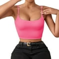thumbnail image 1 of MIXUE Tank Top for Women Summer Solid Color Spring Sexy Crop Strap Inner Camisole Vest Sportwear,Pink,M, 1 of 5