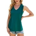 thumbnail image 1 of MIXUE Tank Top for Women Summer Solid Color Spring V Neck Loose Sleeveless Camisole Vest Outwear,Green,XXL, 1 of 5