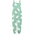 thumbnail image 1 of MIXUE Toddler Girls Jumpsuits & Rompers Summer Rabbit Print Spaghetti Strap Sleeveless Overalls Bodysuits Holiday Wear,Green,3-4 Years, 1 of 4
