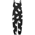thumbnail image 1 of MIXUE Toddler Girls Jumpsuits & Rompers Summer Rabbit Print Spaghetti Strap Sleeveless Overalls Bodysuits Outwear,Black,3-4 Years, 1 of 4