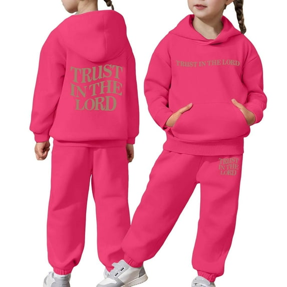 MIXUE Toddler Girls Outfits Sets Autumn Long Sleeve Solid Warm Hoodies Pullover Tops Pants Kids Girls Outfits Sports Sweat Suits
