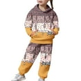 thumbnail image 1 of MIXUE Toddler Girls Outfits Sets Ice Cream Print Hooded Long Sleeve Tops And Pants 2 Piece Kids Girls Two Piece Sports Outfits, 1 of 7